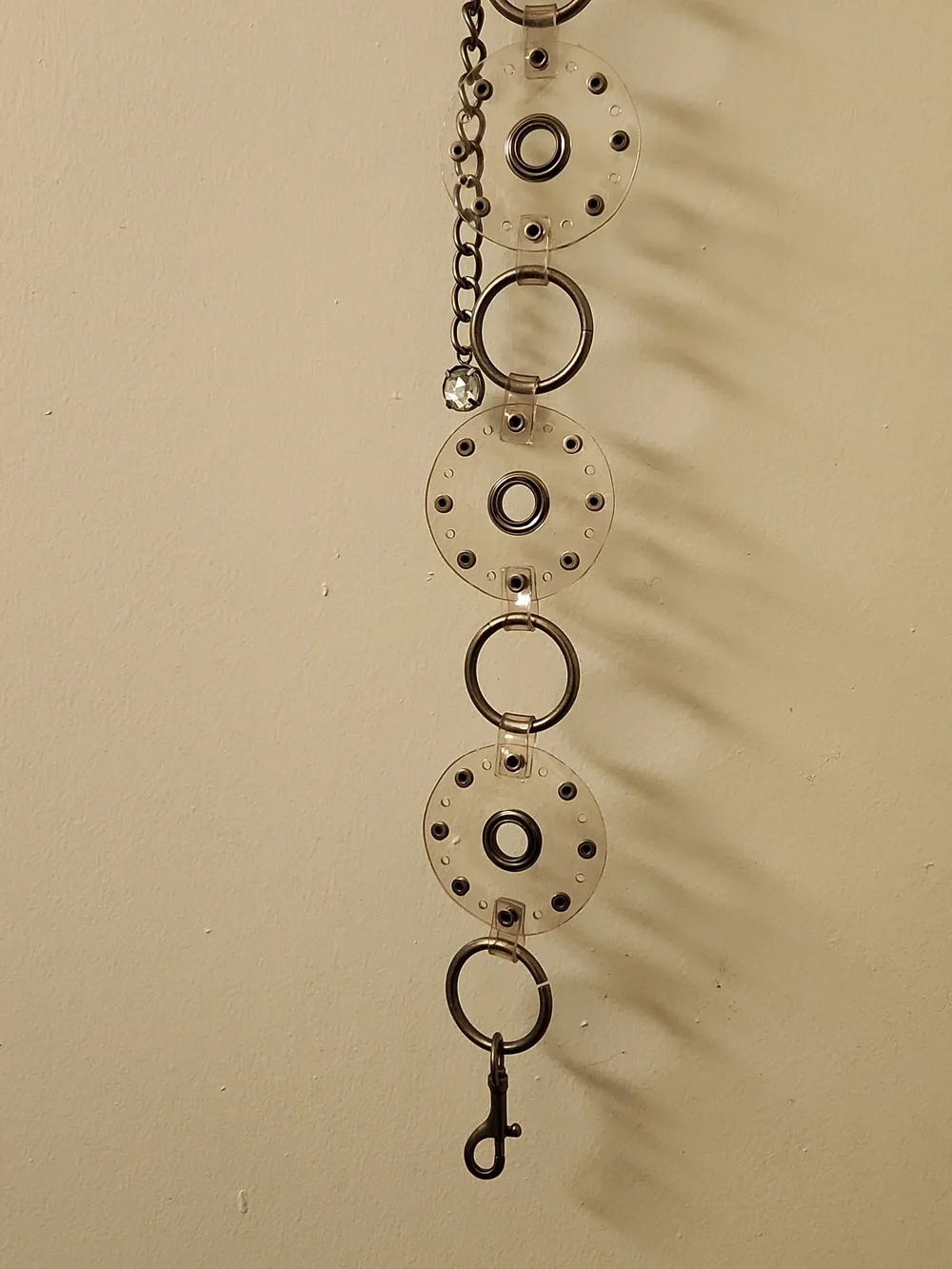 y2k clear belts with metal details